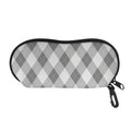Grey Argyle Pattern Print Glasses Case