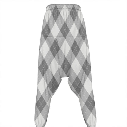 Grey Argyle Pattern Print Hammer Pants