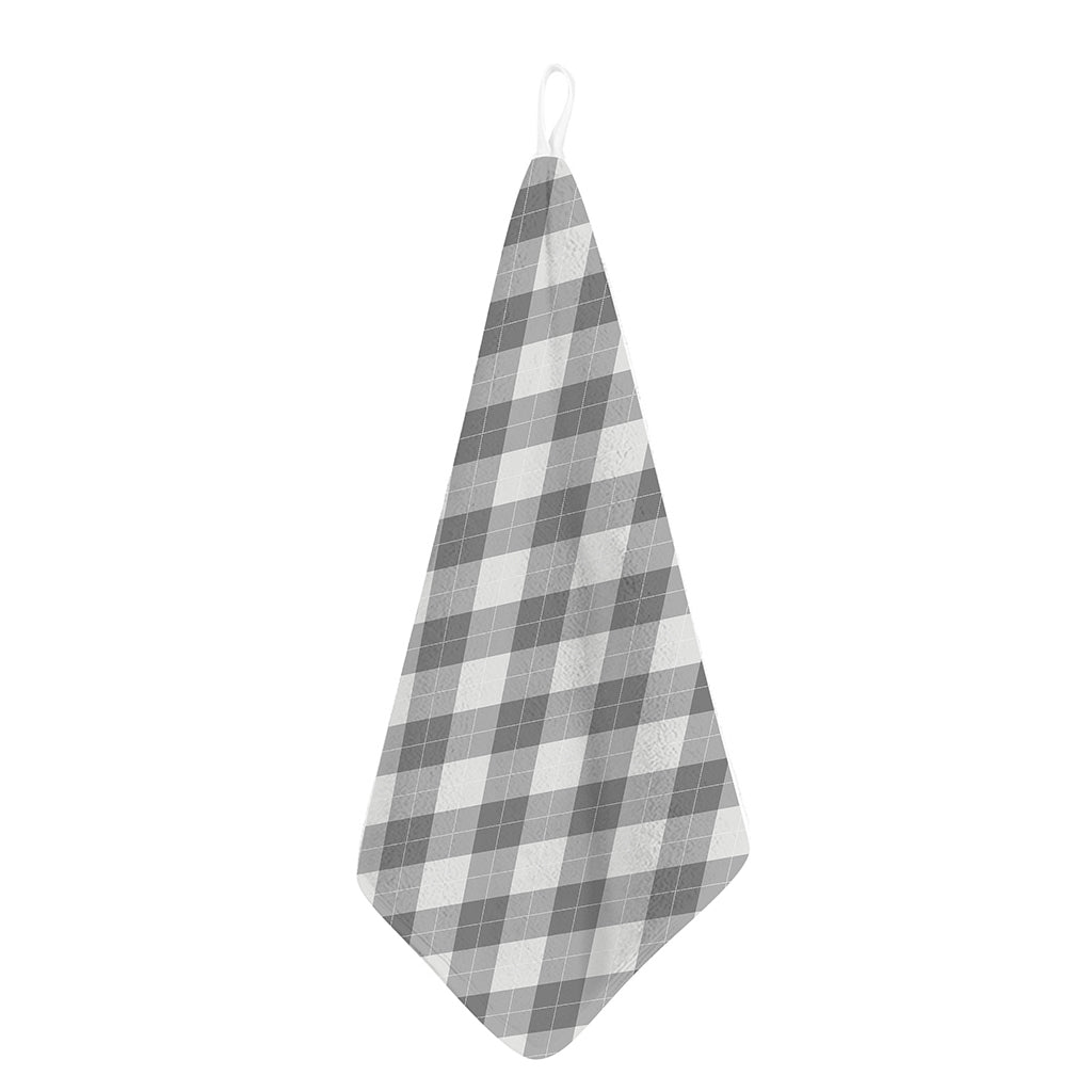 Grey Argyle Pattern Print Hand Towel