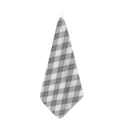 Grey Argyle Pattern Print Hand Towel