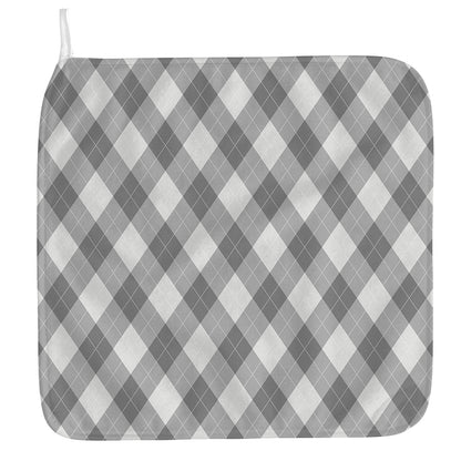 Grey Argyle Pattern Print Hand Towel