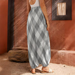 Grey Argyle Pattern Print Harem Pants