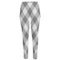 Grey Argyle Pattern Print High-Waisted Pocket Leggings