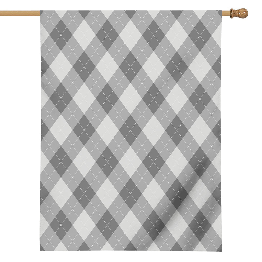 Grey Argyle Pattern Print House Flag