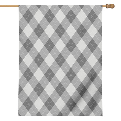 Grey Argyle Pattern Print House Flag