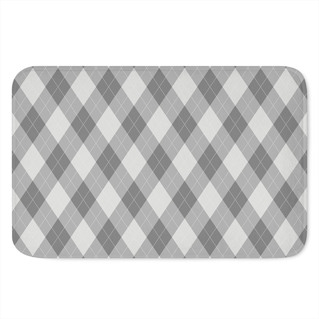 Grey Argyle Pattern Print Indoor Door Mat