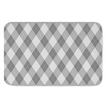 Grey Argyle Pattern Print Indoor Door Mat