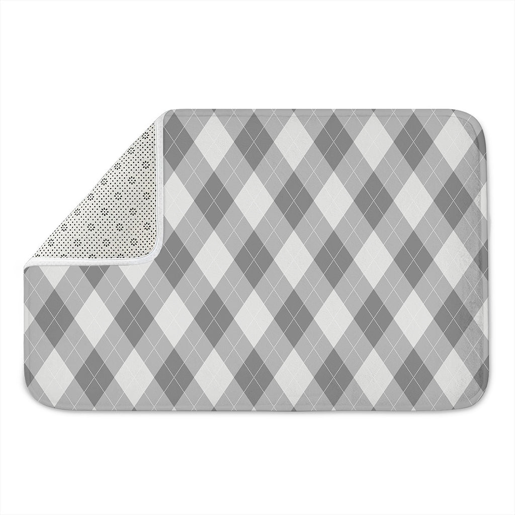 Grey Argyle Pattern Print Indoor Door Mat
