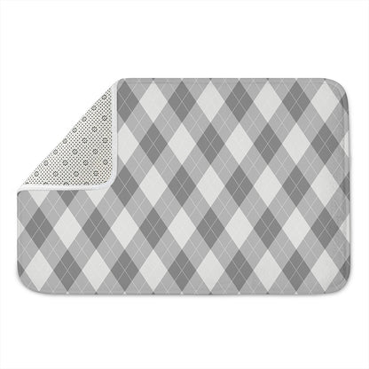 Grey Argyle Pattern Print Indoor Door Mat