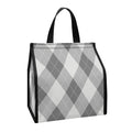 Grey Argyle Pattern Print Insulated Lunch Tote