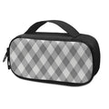 Grey Argyle Pattern Print Portable Cooler Travel Case