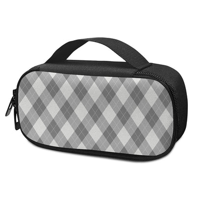 Grey Argyle Pattern Print Insulin Cooler Travel Case
