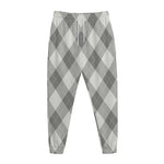 Grey Argyle Pattern Print Jogger Pants