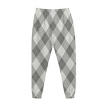 Grey Argyle Pattern Print Jogger Pants
