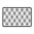 Grey Argyle Pattern Print Kitchen Mat