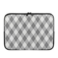 Grey Argyle Pattern Print Laptop Sleeve