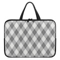 Grey Argyle Pattern Print Laptop Sleeve With Handle