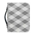 Grey Argyle Pattern Print Leather Bible Cover