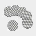 Grey Argyle Pattern Print Leather Coaster Set