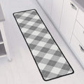 Grey Argyle Pattern Print Long Kitchen Mat
