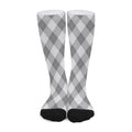 Grey Argyle Pattern Print Long Socks
