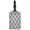 Grey Argyle Pattern Print Luggage Tag