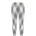 Grey Argyle Pattern Print Men's Leggings
