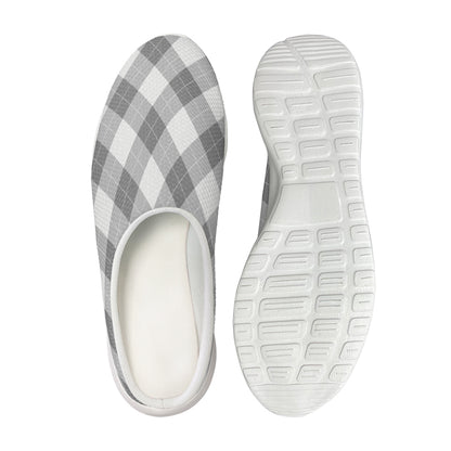 Grey Argyle Pattern Print Mesh Casual Shoes