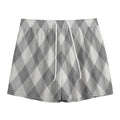 Grey Argyle Pattern Print Mesh Shorts