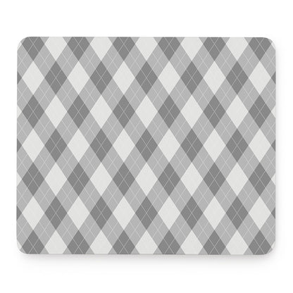 Grey Argyle Pattern Print Mouse Pad