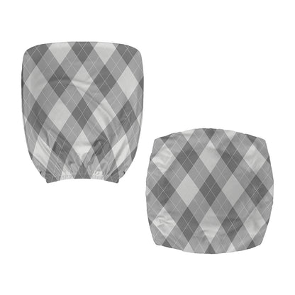 Grey Argyle Pattern Print Office Chair Cover