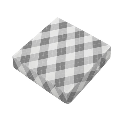 Grey Argyle Pattern Print Outdoor Seat Cushion Cover