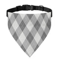 Grey Argyle Pattern Print Over The Collar Dog Bandana