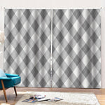 Grey Argyle Pattern Print Pencil Pleat Curtains