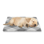 Grey Argyle Pattern Print Pet Cooling Mat Cover
