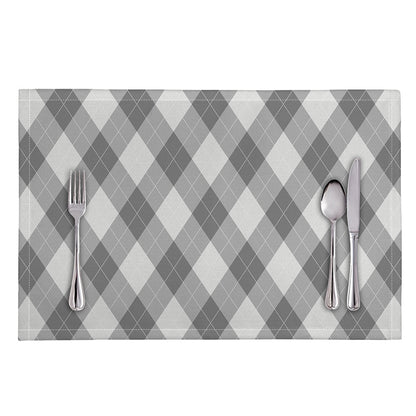Grey Argyle Pattern Print Placemat
