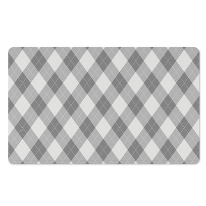 Grey Argyle Pattern Print Polyester Doormat