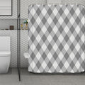 Grey Argyle Pattern Print Polyester Shower Curtain