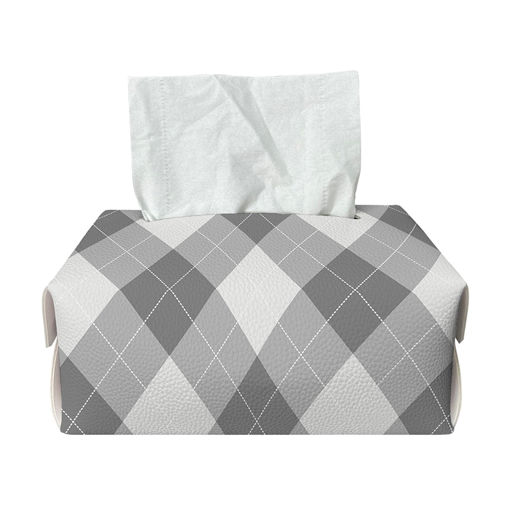 Grey Argyle Pattern Print Rectangle Tissue Box Cover