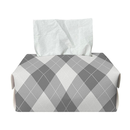 Grey Argyle Pattern Print Rectangle Tissue Box Cover