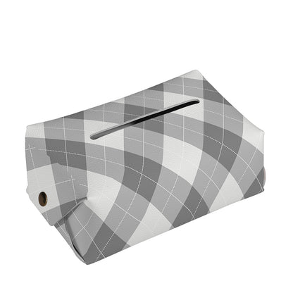 Grey Argyle Pattern Print Rectangle Tissue Box Cover