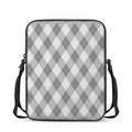 Grey Argyle Pattern Print Rectangular Crossbody Bag