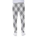 Grey Argyle Pattern Print Scuba Joggers
