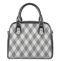 Grey Argyle Pattern Print Shoulder Handbag