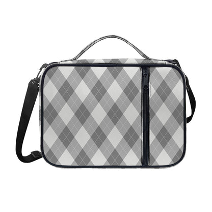 Grey Argyle Pattern Print Shoulder Strap Bible Bag