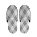 Grey Argyle Pattern Print Slippers