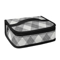 Grey Argyle Pattern Print Small Lunch Bag