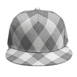 Grey Argyle Pattern Print Snapback Cap