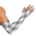 Grey Argyle Pattern Print Sun Protection Arm Sleeves