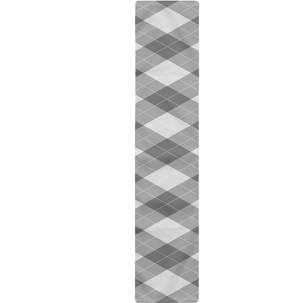 Grey Argyle Pattern Print Table Runner